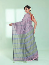 Black Cotton Saree With Zari Borders-MA64BCT401190054